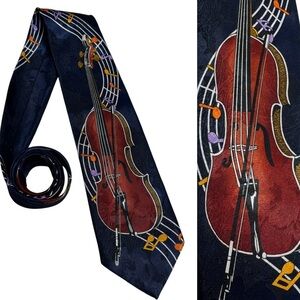 Vintage Renaissance Violin Cello Mens Necktie music teacher orchestra director